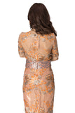 Tulle blouse with floral sequin elements