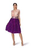 Unlined tulle blouse with floral sequin elements