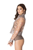 Lace tulle jacket with floral sequin elements