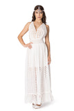 White lace V-neck dress