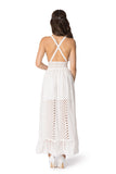 White lace V-neck dress