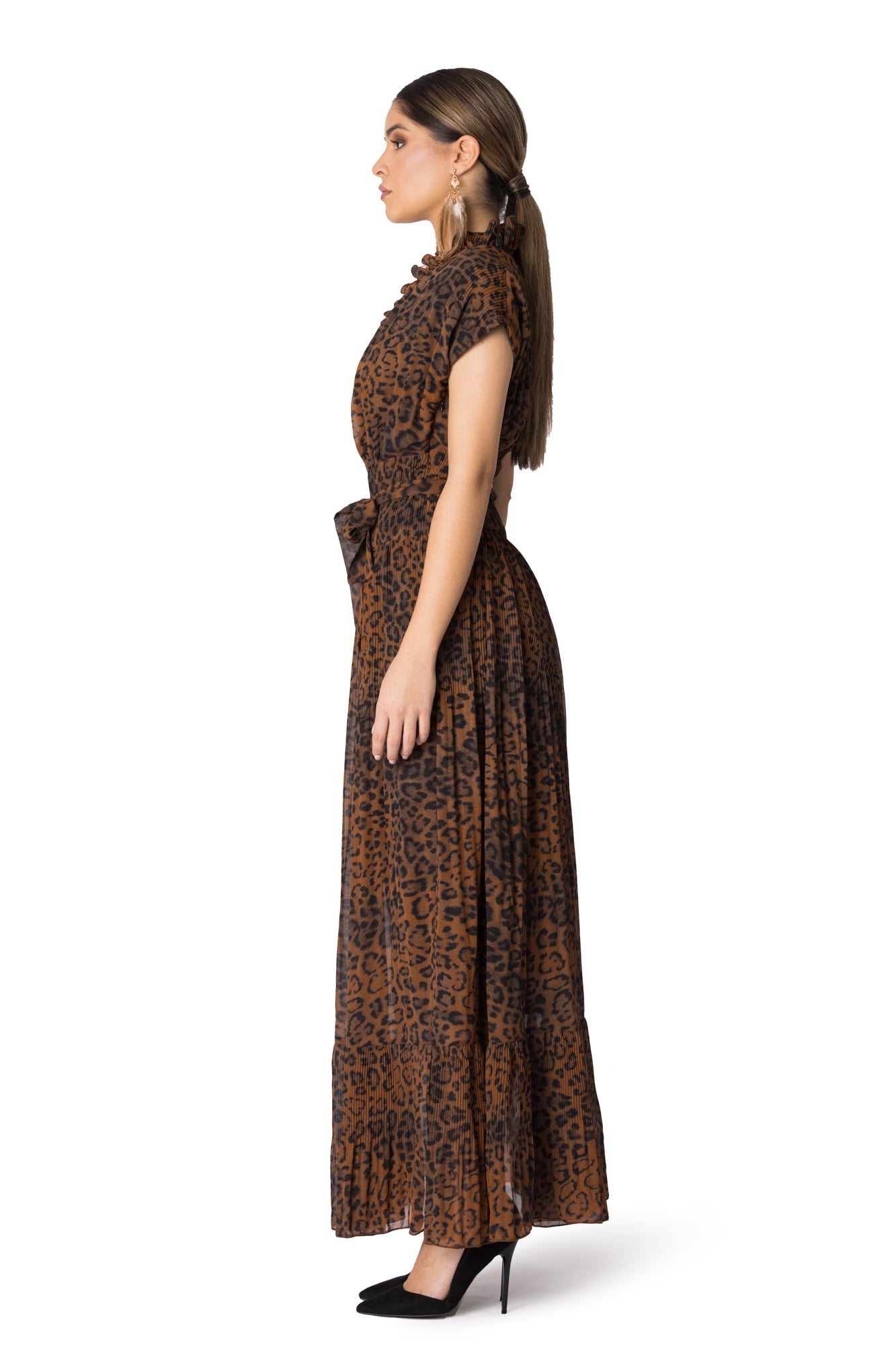 Leopard pleated dress