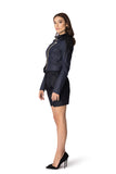 Denim jacket with decorated lace wings and crystals