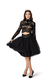 Black satin and tulle skirt