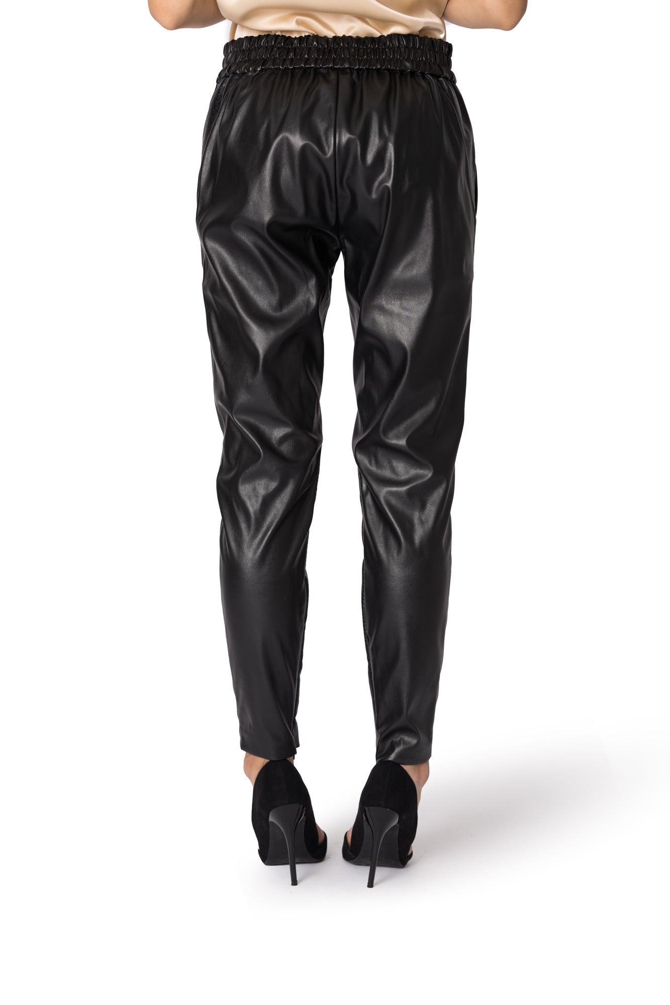 Eco-leather trousers with Croco pattern