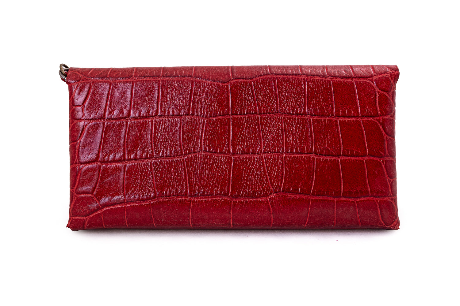 Red Leather Clutch Purse Handbag