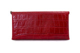 Red Leather Clutch Purse Handbag