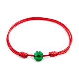 Red String 'Green Clover' Bracelet