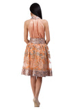 Peach-golden lace skirt with fine floral elements