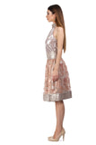 Lace skirt with fine gold and copper floral elements