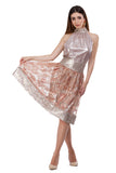 Lace skirt with fine gold and copper floral elements