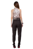 Cool wool trousers with knitted lace edged belt