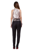 Cool wool trousers with knitted lace belt