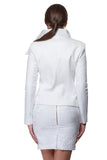 White jacquard jacket with floral elements WJK-0003