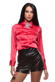 Red shirt with wide collar and lapels WSH-0005