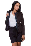 Black cotton jacket with jacquard finish WJK-0007