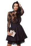Taffeta mesh and lace skirt WSK-0003