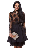 Taffeta mesh and lace skirt WSK-0003