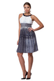 White and blue polyamide dress WDR-0012