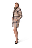 Chic Checkered Coat with Gold Lamé