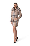 Chic Checkered Coat with Gold Lamé