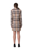 Chic Checkered Coat with Gold Lamé