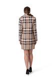 Chic Checkered Coat with Gold Lamé