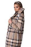 Chic Checkered Coat with Gold Lamé