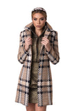 Chic Checkered Coat with Gold Lamé