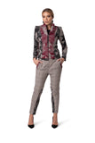 Sporty-Elegant Plaid Trousers with Elastic Waist