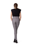 High-Waisted Front-Slit Pants with Tie Belt