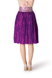 Knee-length pleated purple skirt