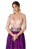 Unlined tulle blouse with floral sequin elements