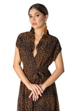Leopard pleated dress