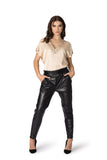 Eco-leather trousers with Croco pattern