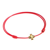 Red String 'Golden Hematite Cross' Bracelet