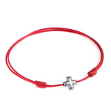 Red String 'Silver Hematite Cross' Bracelet