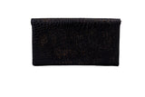 Black Leather Clutch Purse Handbag