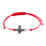 SILVER CROSS' red string bracelet