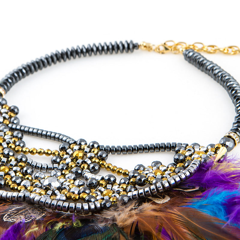 'Color Wheel Feathers' Necklace