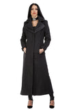 Long black wool coat with a triple collar