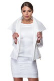 White jacquard jacket with floral elements WJK-0003