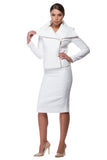 White cotton pencil skirt WSK-0002