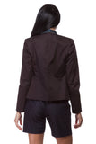 Black cotton jacket with jacquard finish WJK-0007