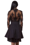 Transparent black lace blouse WBL-0003
