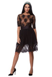 Taffeta mesh and lace skirt WSK-0004